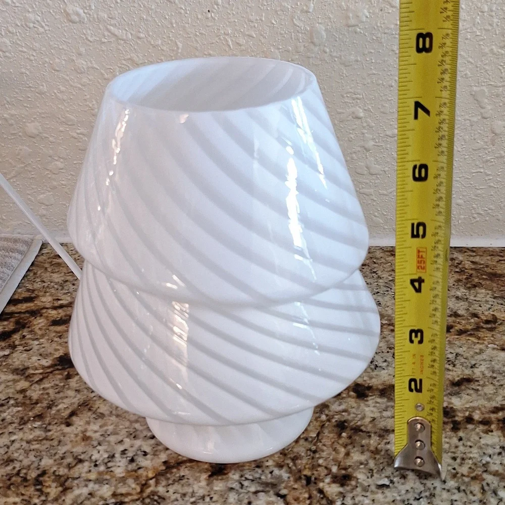 LED White Mushroom Ceramic Table Lamp NEW